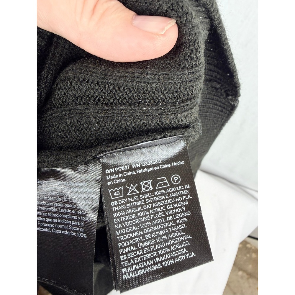 Divided Black Ribbed Full Zip‎ XL Cardigan Sweater Long Sleeve Crew Neck - Picture 14 of 14
